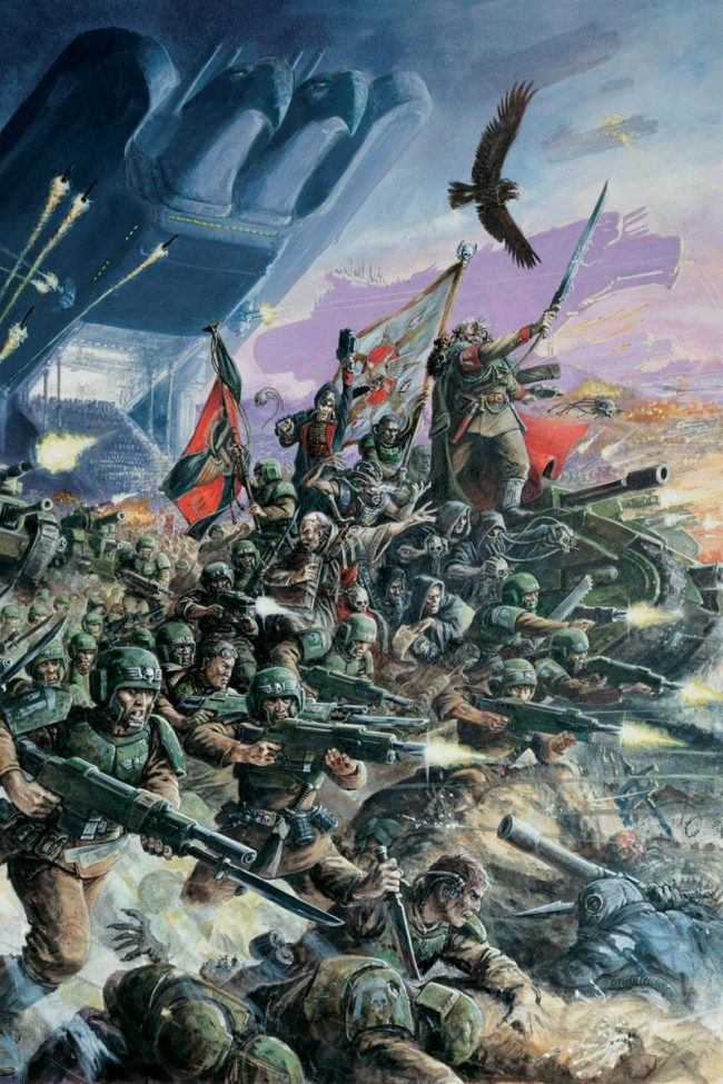 The Cadian Armoured regiment make planetfall.